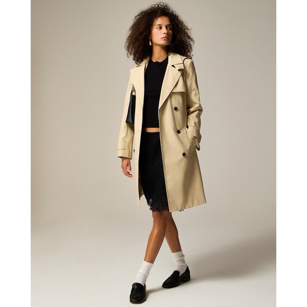 J. CREW new Icon trench coat in Vintage Khaki Size 00 NWT $348 BF456